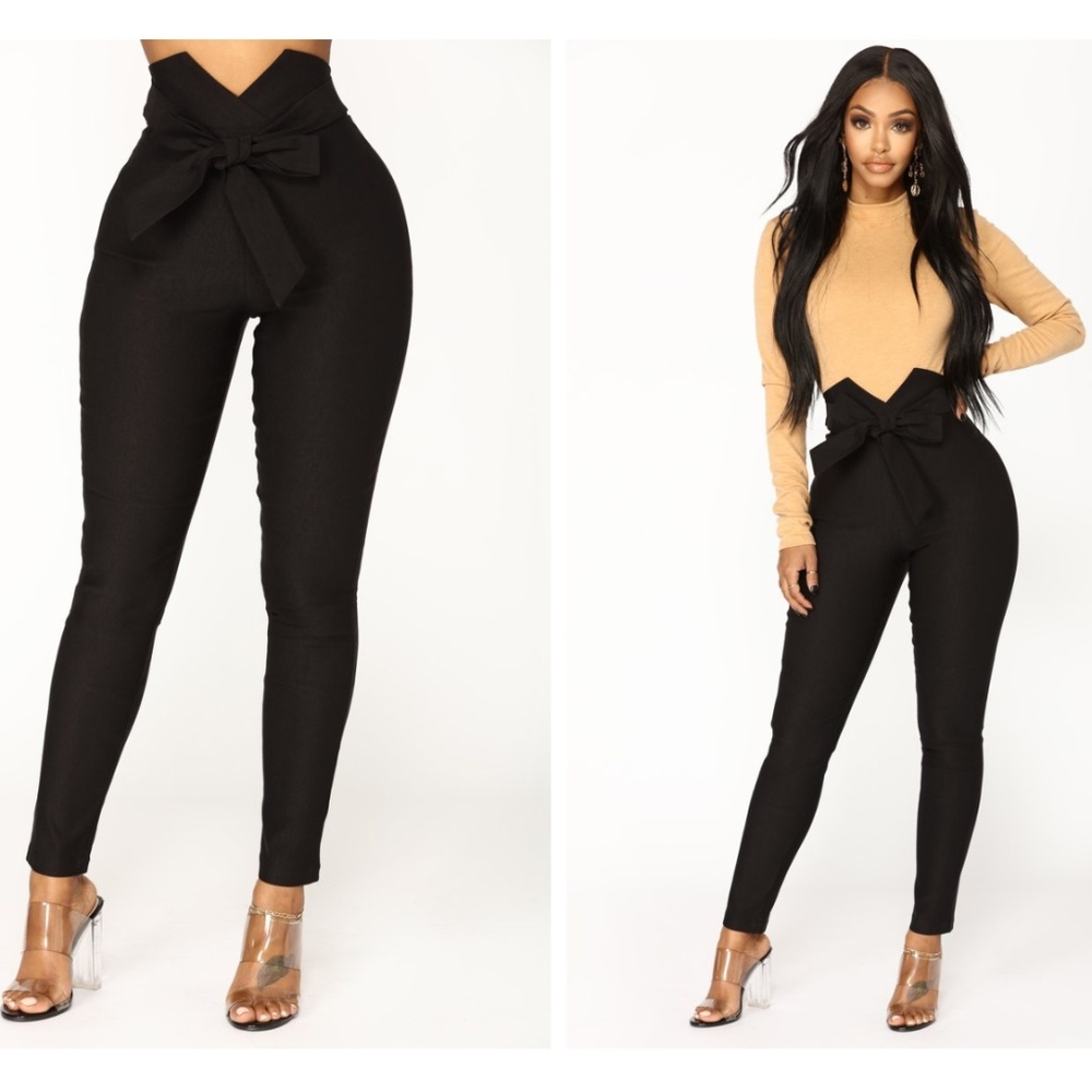 Fashion Nova Knot Your Girl Pants - Black